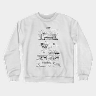 Door Check Vintage Patent Hand Drawing Funny Novelty Gift Crewneck Sweatshirt